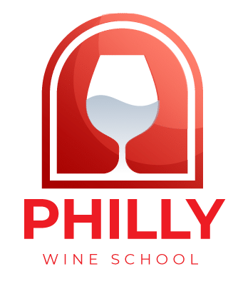 Philly Wine School logo with wine glass