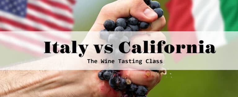 Wine tasting class: Italy vs California grapes.