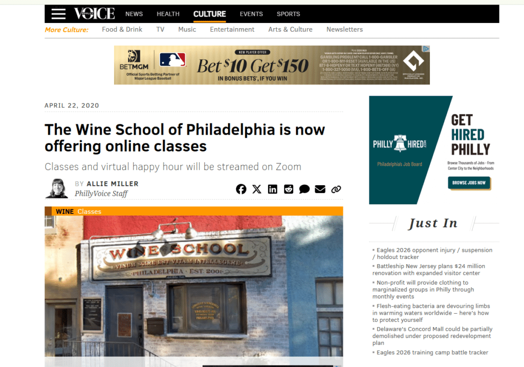 Wine School of Philadelphia Takes Wine Education Online